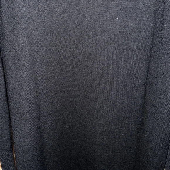 Eileen Fisher Merino Wool Longline Black VNeck Sweater Size Large - Picture 6 of 6